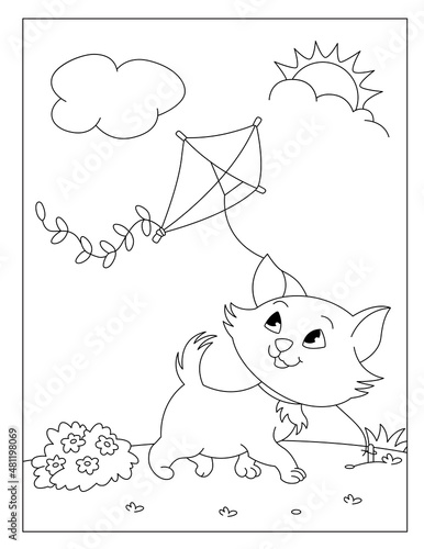 Beautiful cat coloring pages for kids