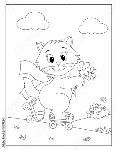 Beautiful cat coloring pages for kids
