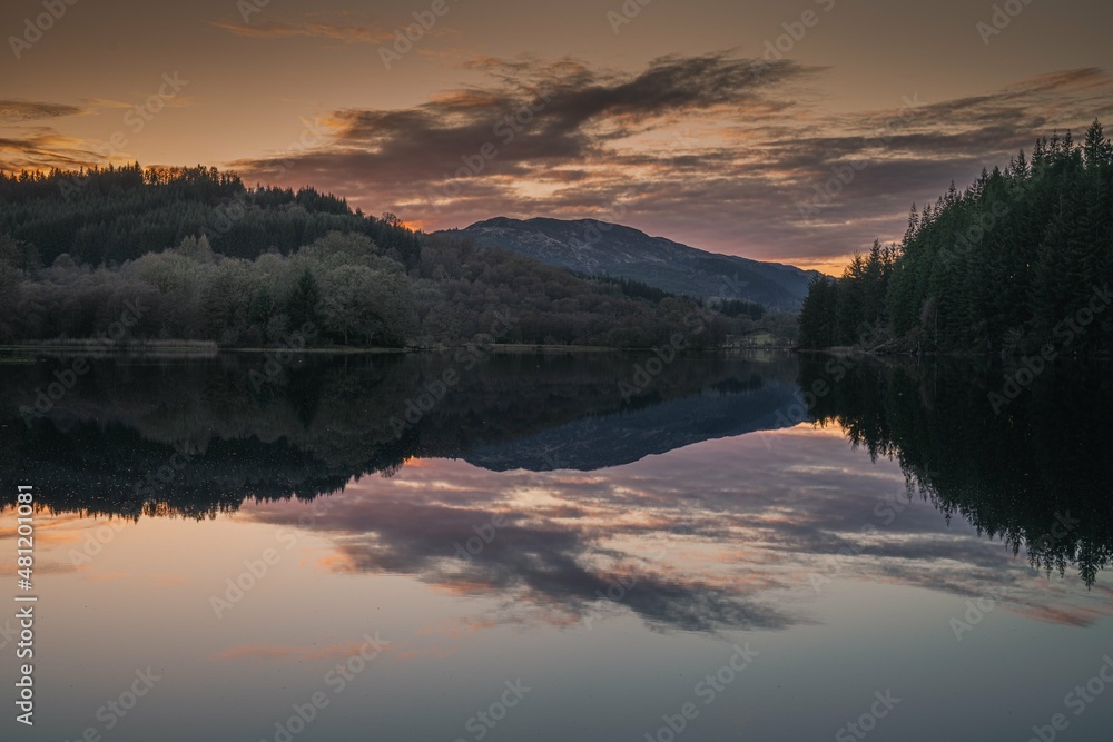 sunset over lake