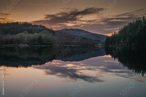 sunset over lake