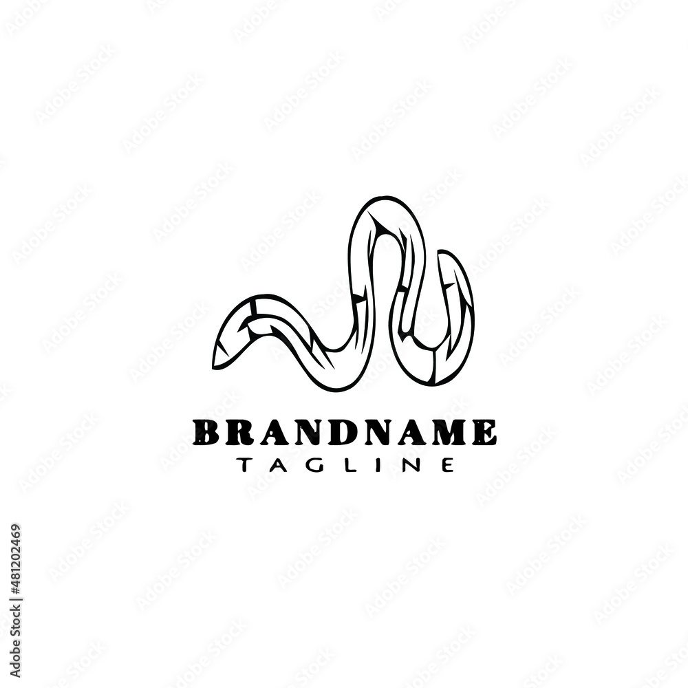 Obraz premium earthworm cartoon logo template icon design black isolated vector illustration