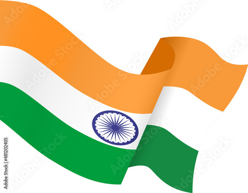 Waving India flag isolated  on png or transparent background,Symbol of India,template for banner,card,advertising ,promote,and business matching country poster, vector illustration