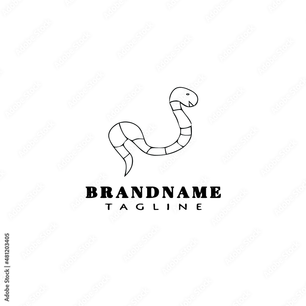earthworm cartoon logo template icon design black isolated vector illustration earthworm cartoon logo template icon design black isolated vector illustration