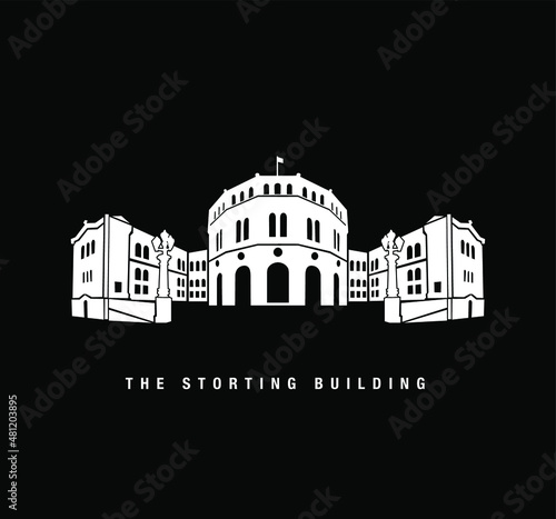 Norway Storting icon. Norway parliament vector illustration.
