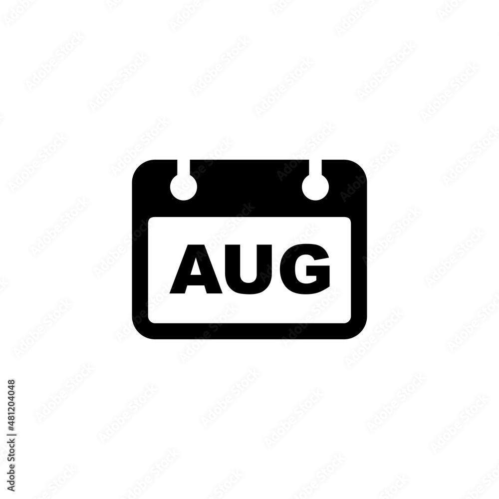 Calendar simple flat icon vector illustration. August calendar icon vector Calendar simple flat icon vector illustration. August calendar icon vector