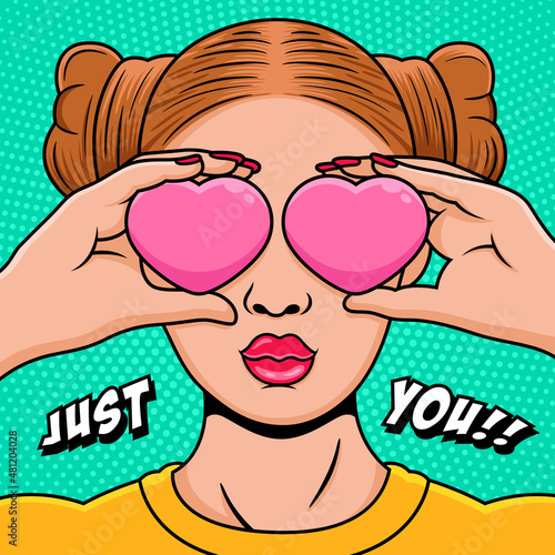 Illustration of woman bring love vector. Symbol icon concept isolated premium vector