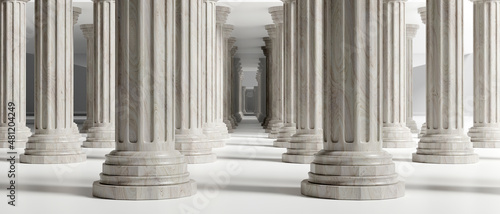 Fotografia Pillar, marble stone column, Ancient Greek style building architectural detail