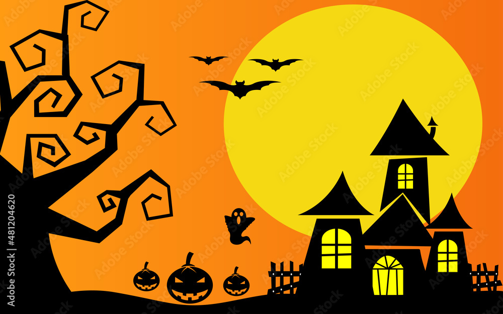 HALLOWEEN BACKGROUND VECTOR COLLECTION ,, LANDSCAPE