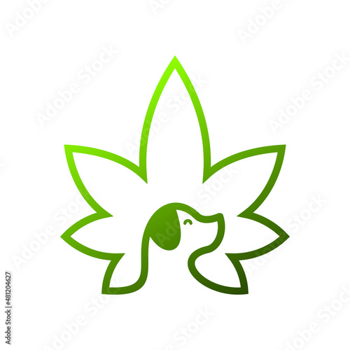 Dog Hemp CBD Logo design vector template