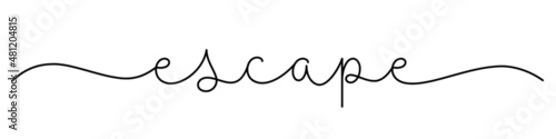ESCAPE black vector monoline calligraphy banner with swashes