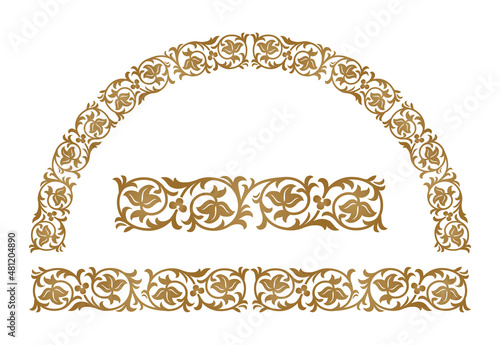 Floral ornament pattern in Byzantine style for borders and brushes.  photo