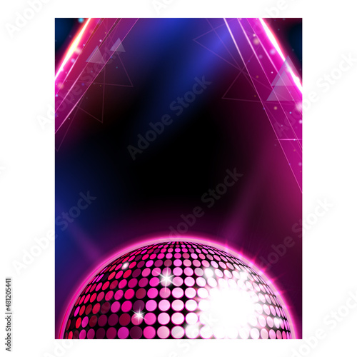 Disco music party poster background Fashion concert. Modern disco music art. realistic vector illustration