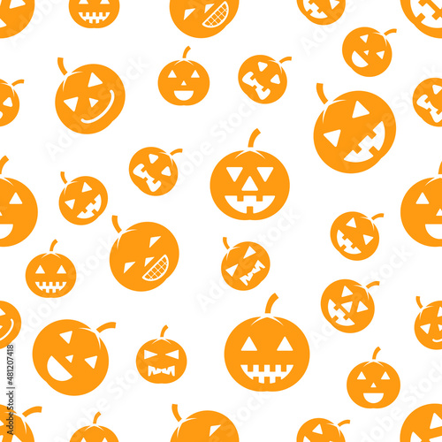 SEAMLESS PATTERN WITH THEME PUMPKINS HALLOWEEN