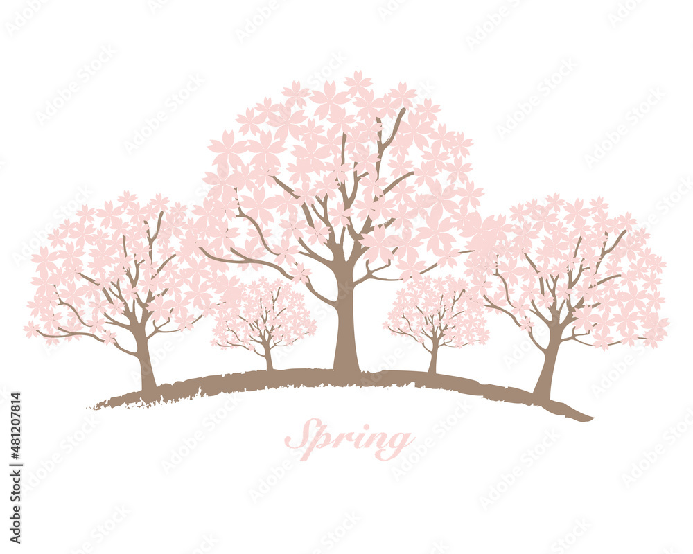 満開の桜の木イラスト Stock Vector Adobe Stock