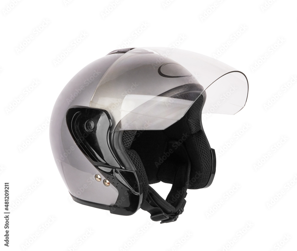 Fototapeta premium Gray motorcycle helmet