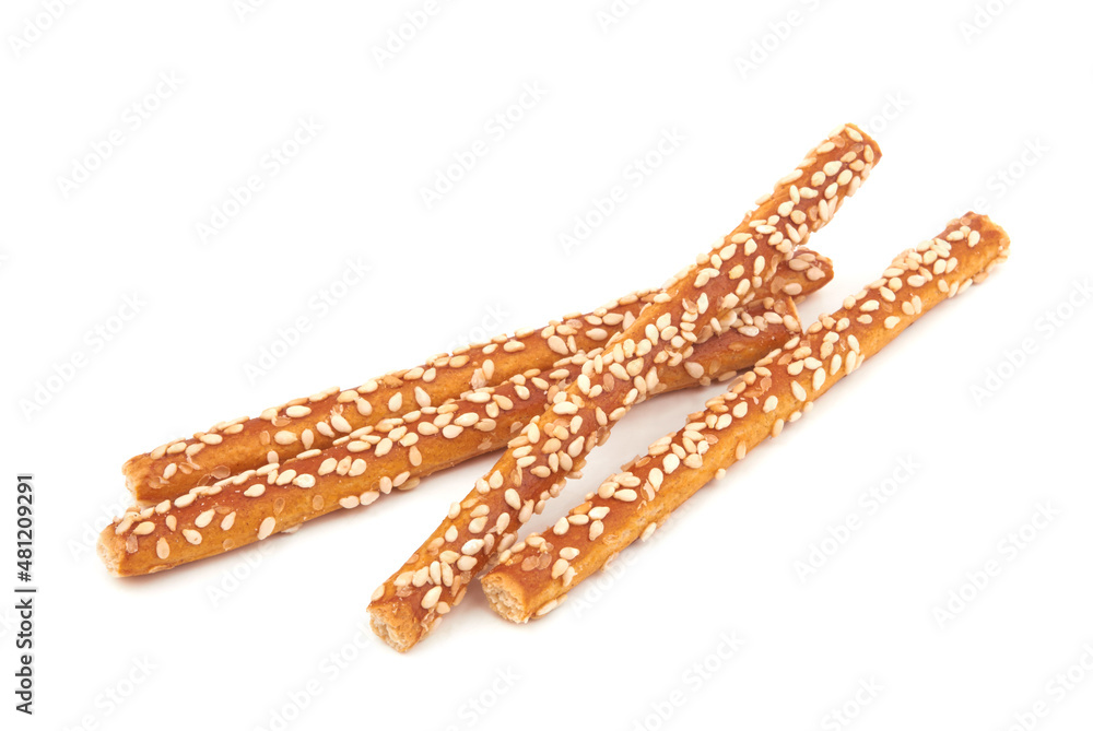 Pretzel sticks coated sesame Pretzel sticks coated sesame
