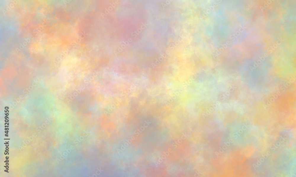 Abstract translucent watercolor background in purple, blue, yellow, orange and green tones. Copy space, horizontal banner. Abstract translucent watercolor background in purple, blue, yellow, orange and green tones. Copy space, horizontal banner.