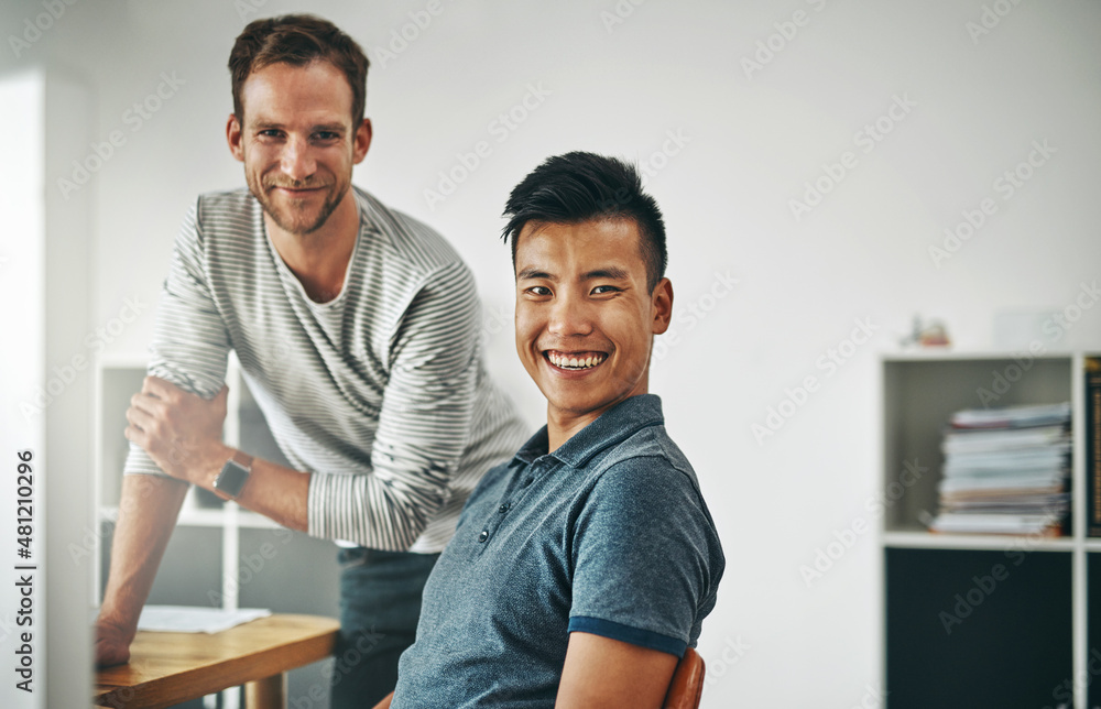 We just love a good challenge. Cropped shot of two designers working together on a project in an office. We just love a good challenge. Cropped shot of two designers working together on a project in an office.