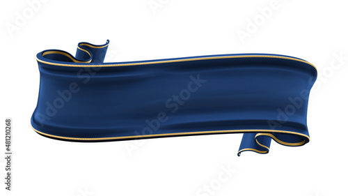 3D rendering blue ribbon for compositing