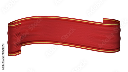 3D rendering red ribbon for compositing