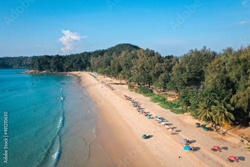 Aerial view of Surin beach in Phuket province in Thailand photo