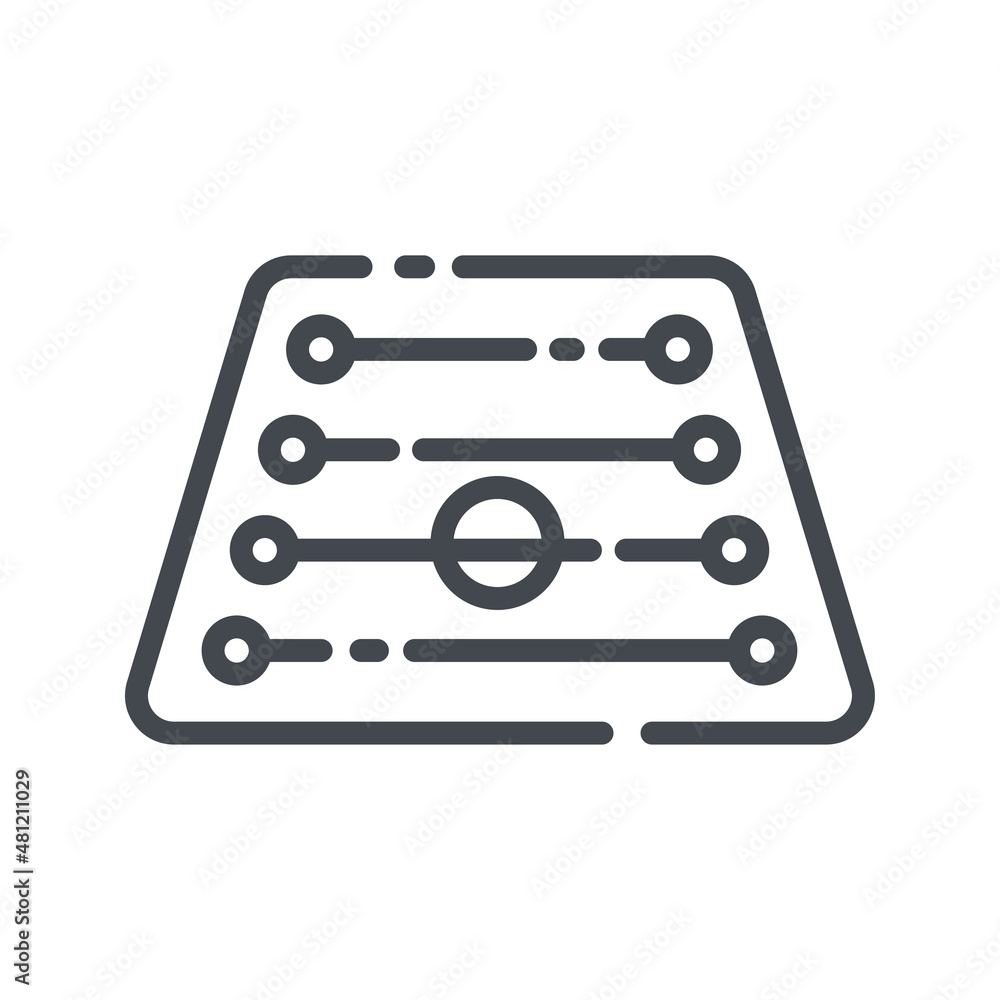 Vector line icon of gusli strings ethnic traditional musical instrument icon. Vector line icon of gusli strings ethnic traditional musical instrument icon.