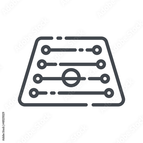 Vector line icon of gusli strings ethnic traditional musical instrument icon.