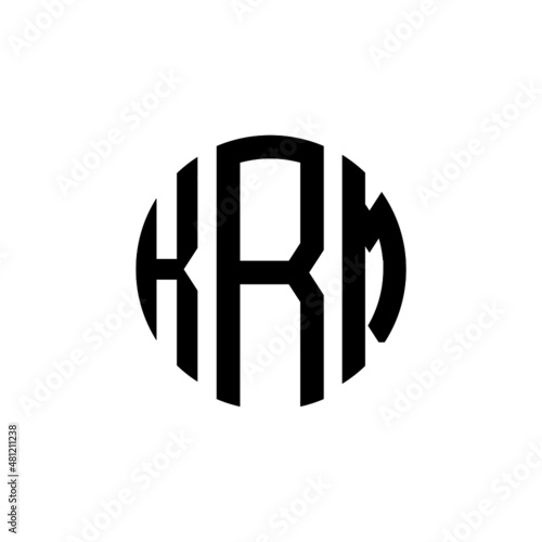 KRM letter logo design. KRM modern letter logo with black background. KRM creative  letter logo. simple and modern letter KRM logo template, KRM circle letter logo design with circle shape. KRM   photo