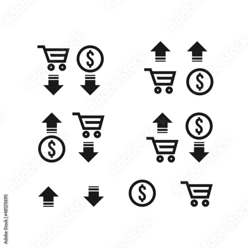 Demand and supply icon set isolated on white background