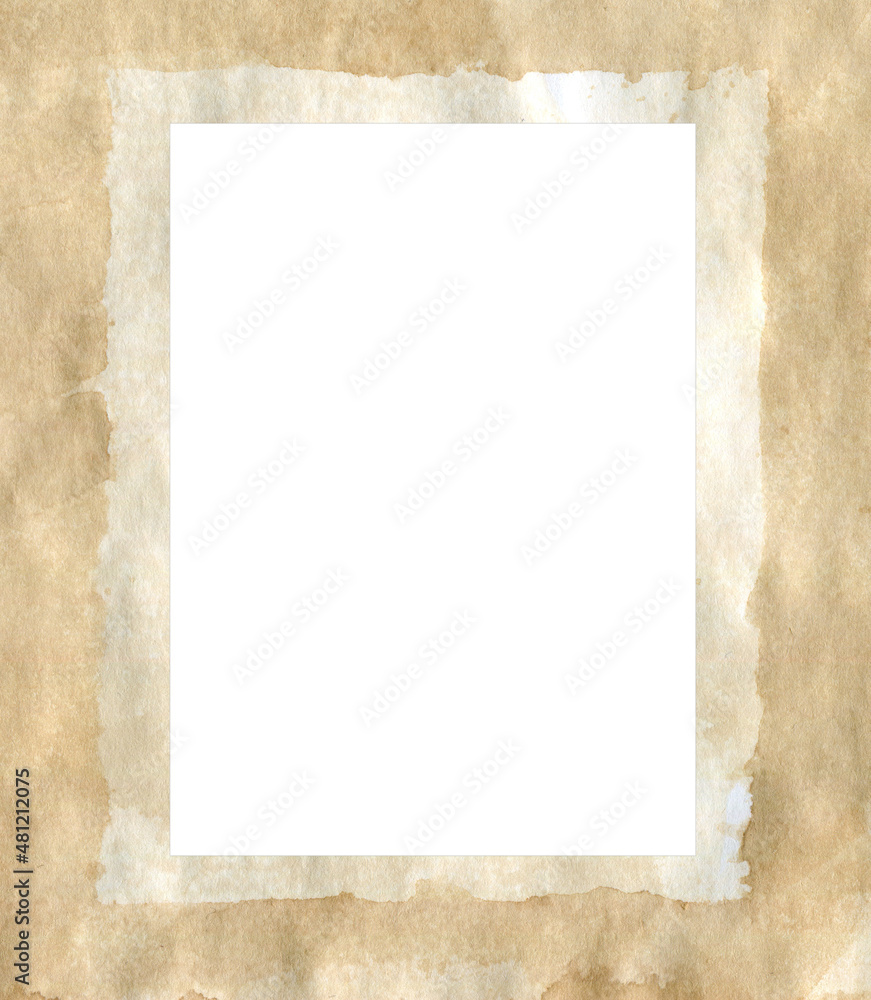 Passe-partout from abstract texture, frame with white field for text or picture, mockup