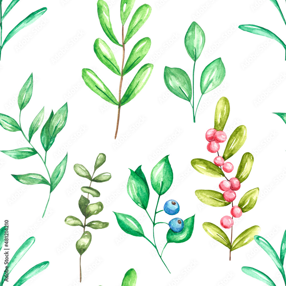 Seamless pattern floral element watercolor nand drawing