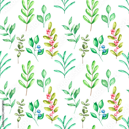 Seamless pattern floral element watercolor nand drawing