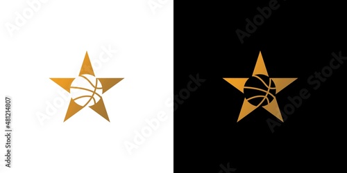 Modern and elegant basketball star logo design