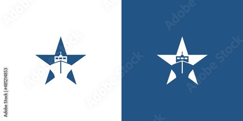 Modern and professional ship star logo design