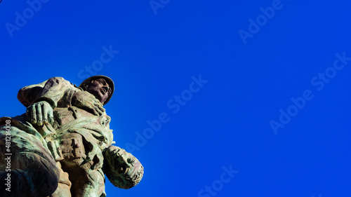 Taurasi, Avellino, Campania, Italy: detail of statue dedicated to the war dead