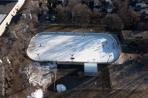 Canvas Print Downtown Toronto Hockey Rink in Campbellpark