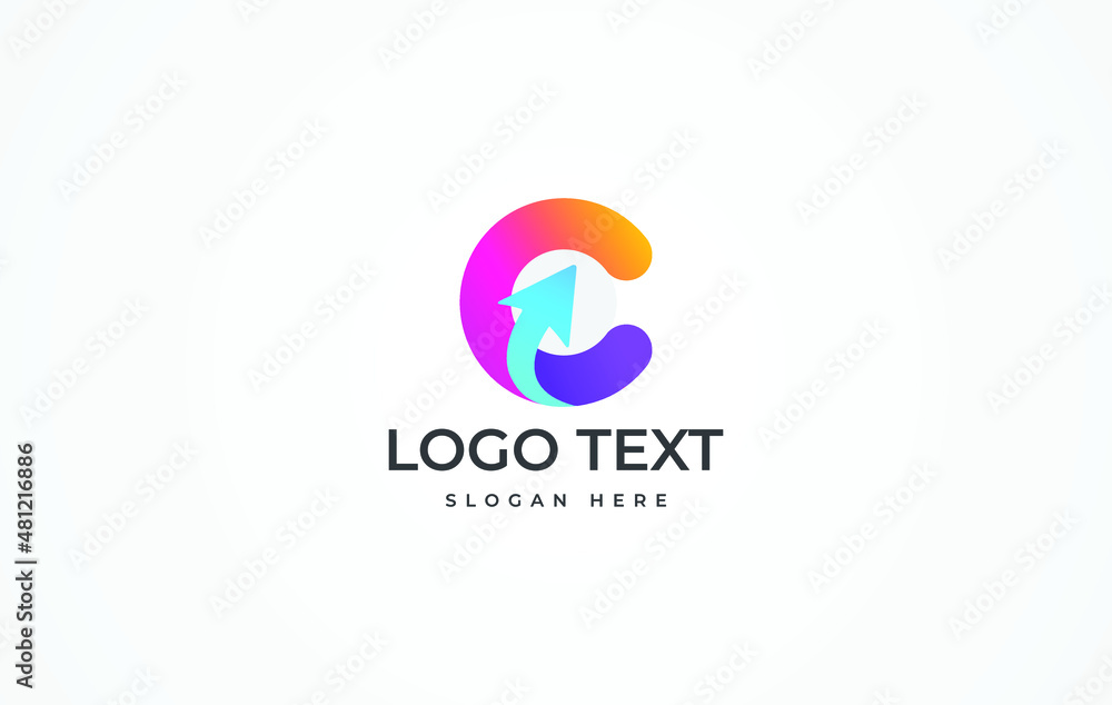 C with Arrow Logo. C Letter Logo Design Vector Illustration Modern Monogram icon C with Arrow Logo. C Letter Logo Design Vector Illustration Modern Monogram icon