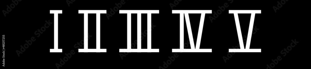Roman numerals set. Vector illustration isolated on white background Roman numerals set. Vector illustration isolated on white background