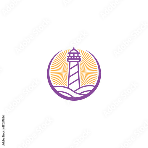 modern lighthouse beam logo design