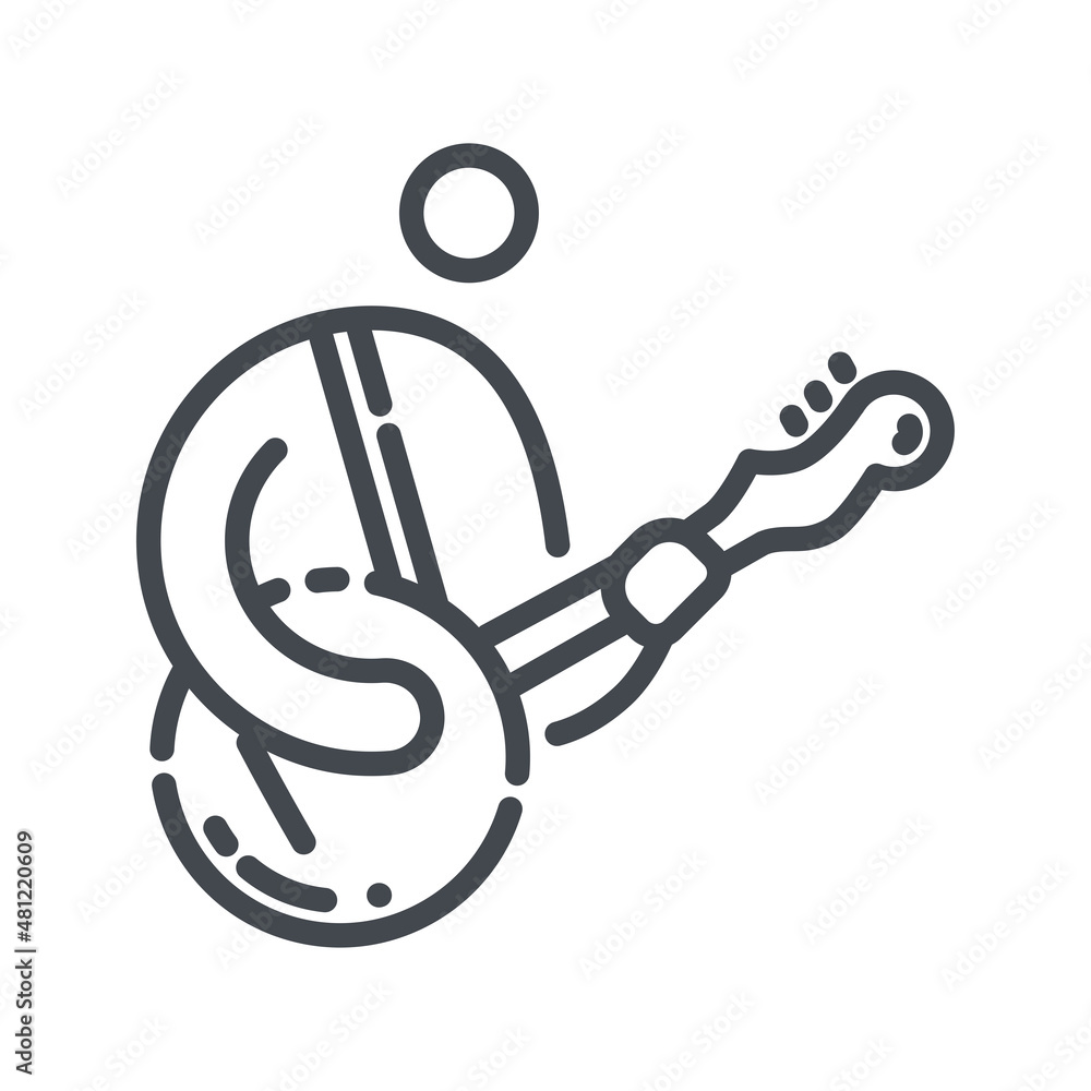 Banjo with musician playing on it isolated on transparent background. Banjo with musician playing on it isolated on transparent background.