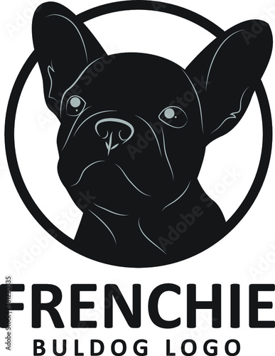 French bulldog logo template isolated on white background