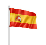 Spanish flag isolated on white