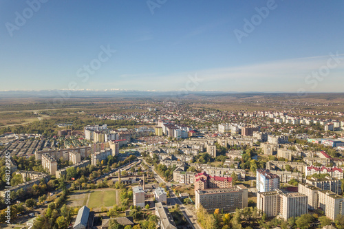 Aerial view of Ivano-Frankivsk city, Ukraine.
