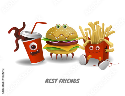 Fast food monsters as best friends