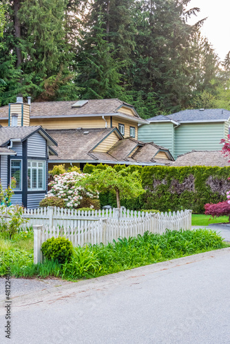 Fragment of a house with nice outdoor landscape in Vancouver, Canada.