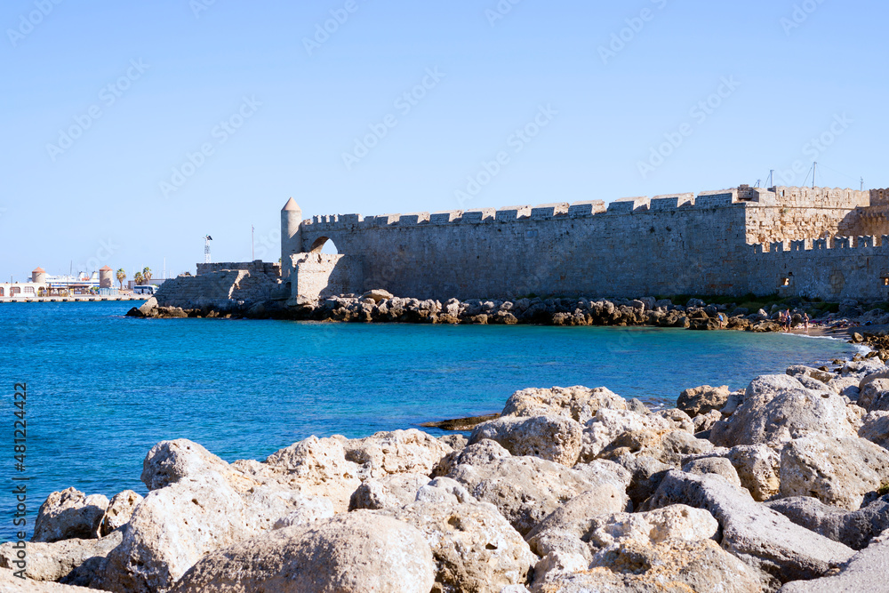 Naillac tower in Rhodes Mandraki harbour Naillac tower in Rhodes Mandraki harbour