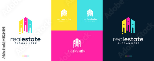 Creative paint house logo design template