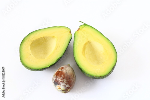 fresh avocado on a white background