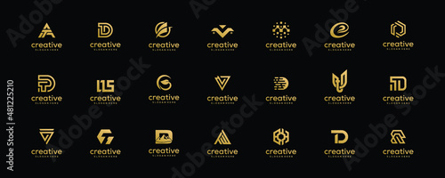 Set of creative initials letters monogram a-z logo design template