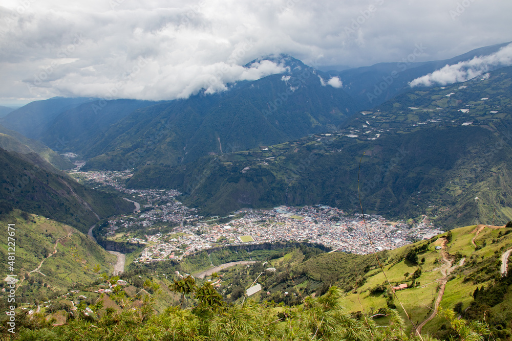 view from the mountain in Baños 